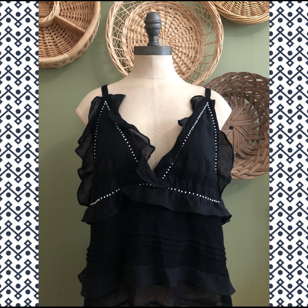 IRO Ecka black beaded top